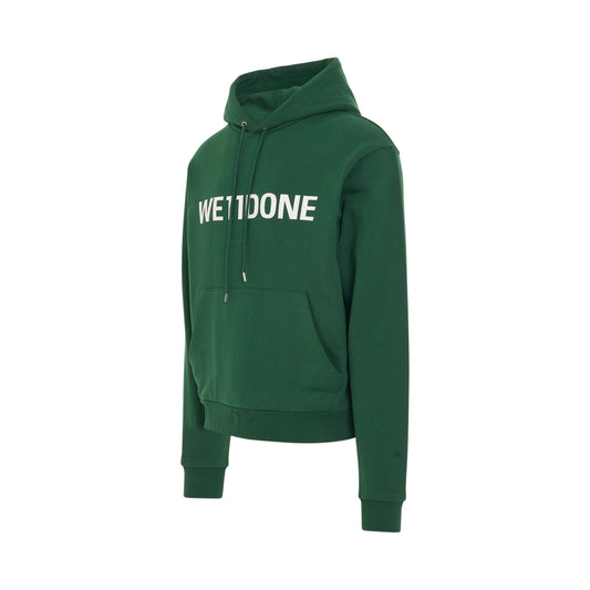 Basic Logo Fitted Hoodie in Green