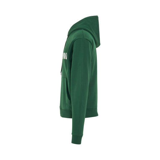 Basic Logo Fitted Hoodie in Green