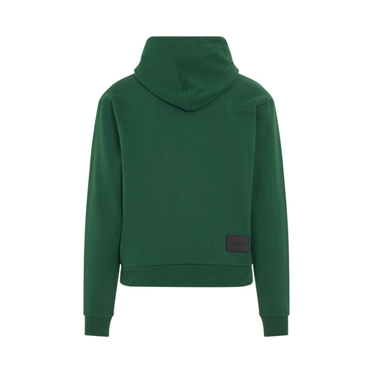 Basic Logo Fitted Hoodie in Green