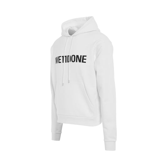 Basic Logo Fitted Hoodie in White