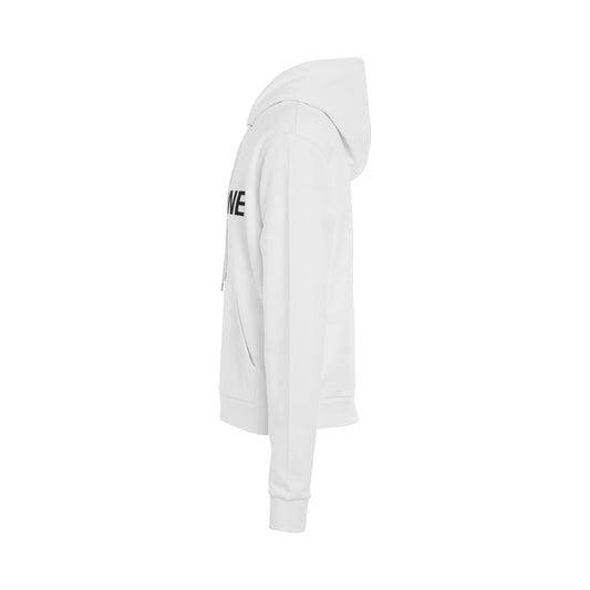 Basic Logo Fitted Hoodie in White