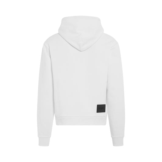 Basic Logo Fitted Hoodie in White