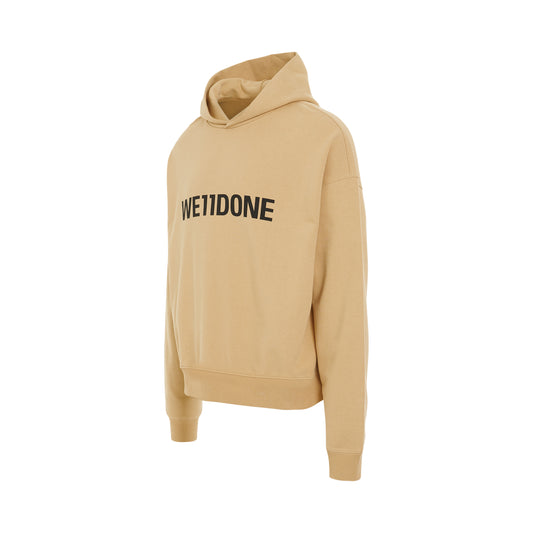 Basic Logo Hoodie in Beige