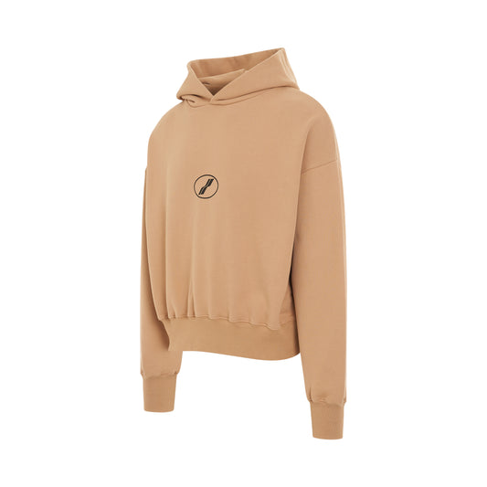 Centre Basic Symbol Logo Medium Hoodie in Beige