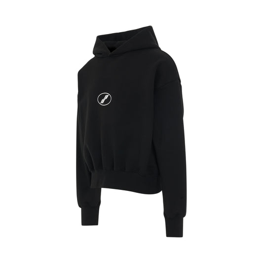 Centre Basic Symbol Logo Medium Hoodie in Black