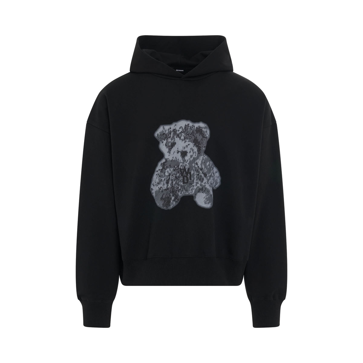 New Teddy Back Logo Hoodie in Black