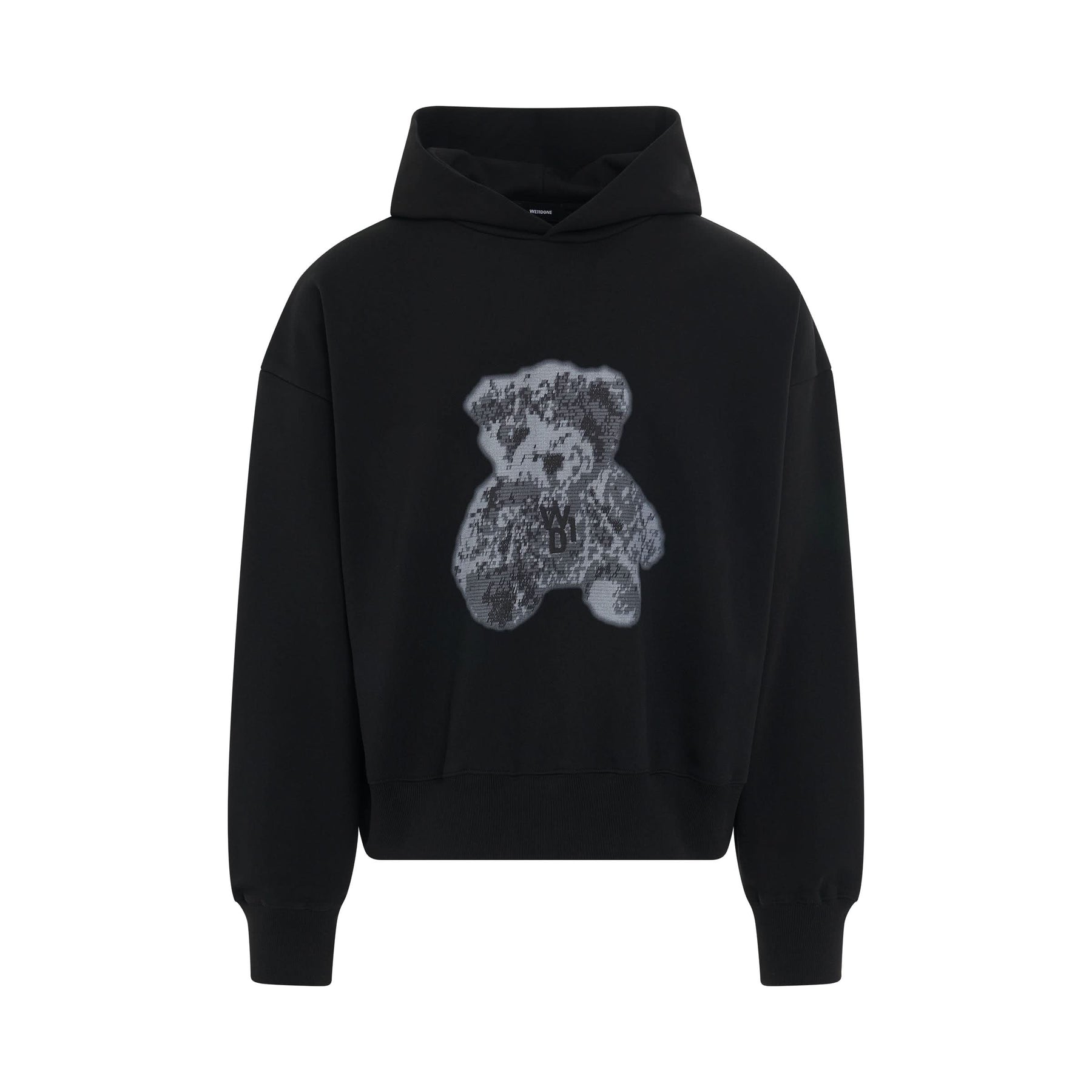 New Teddy Back Logo Hoodie in Black