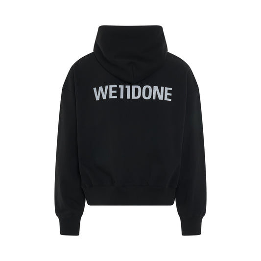 New Teddy Back Logo Hoodie in Black