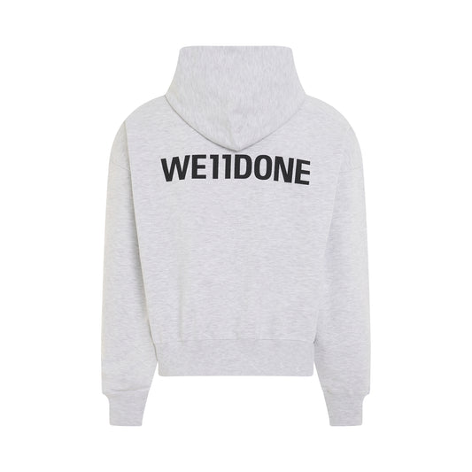 New Teddy Back Logo Hoodie in Grey