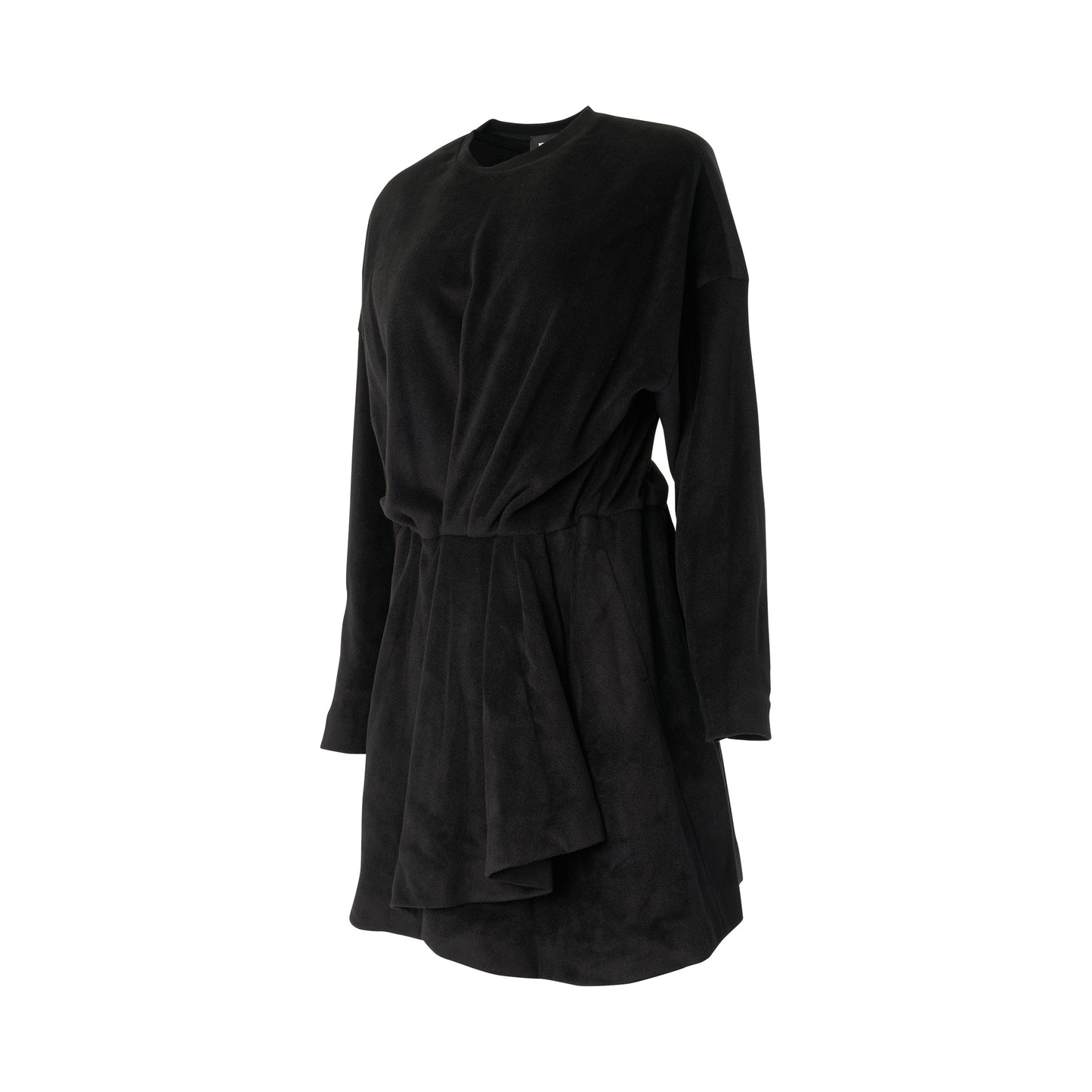 Fleece Flare Dress in Black