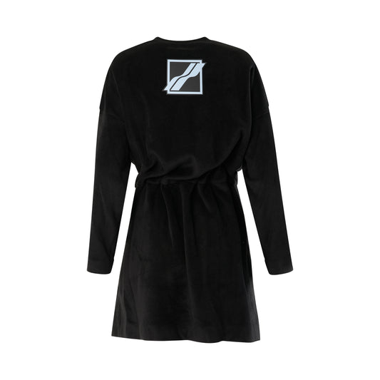 Fleece Flare Dress in Black