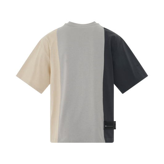 Remake 3 Panel Reflective Logo T-Shirt in Beige