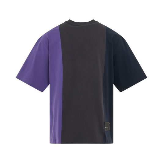 Remake 3 Panel Reflective Logo T-Shirt in Purple