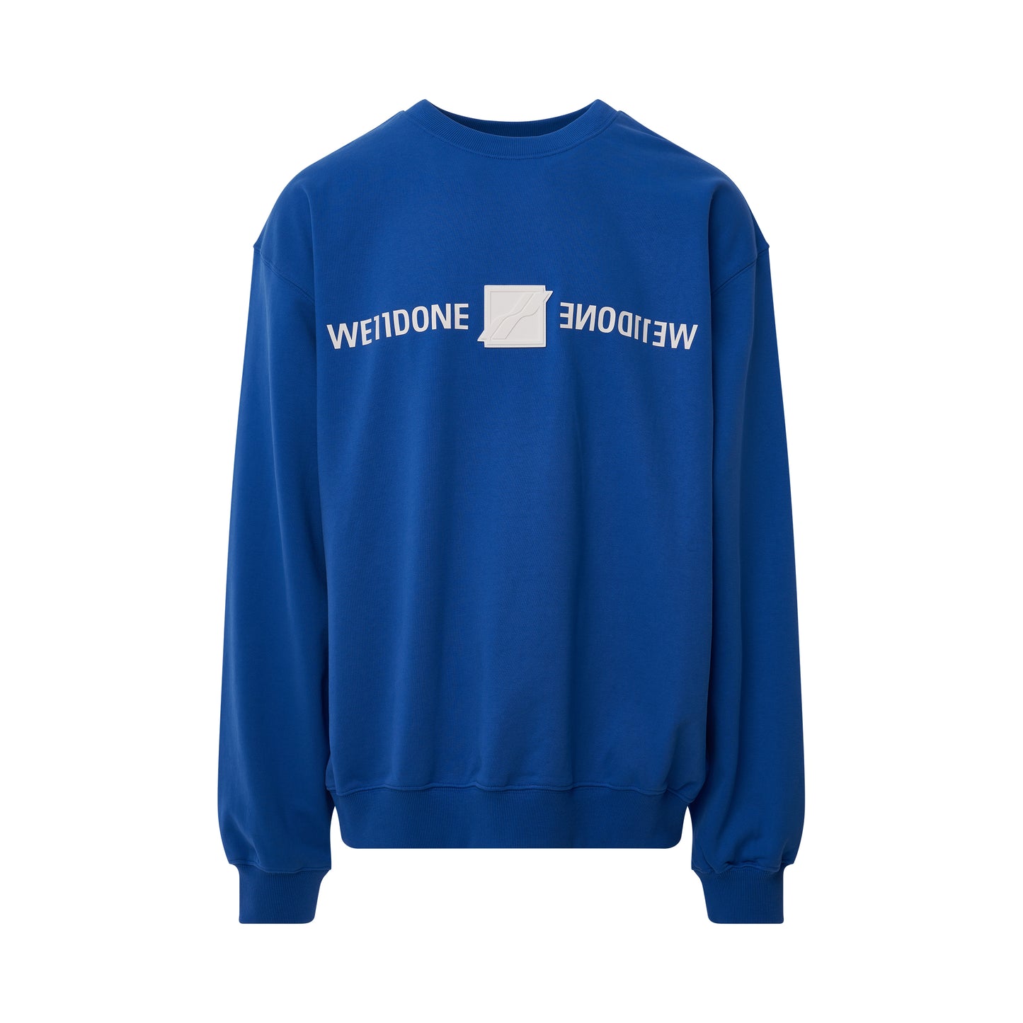 Patched Mirror Logo Sweatshirt in Blue