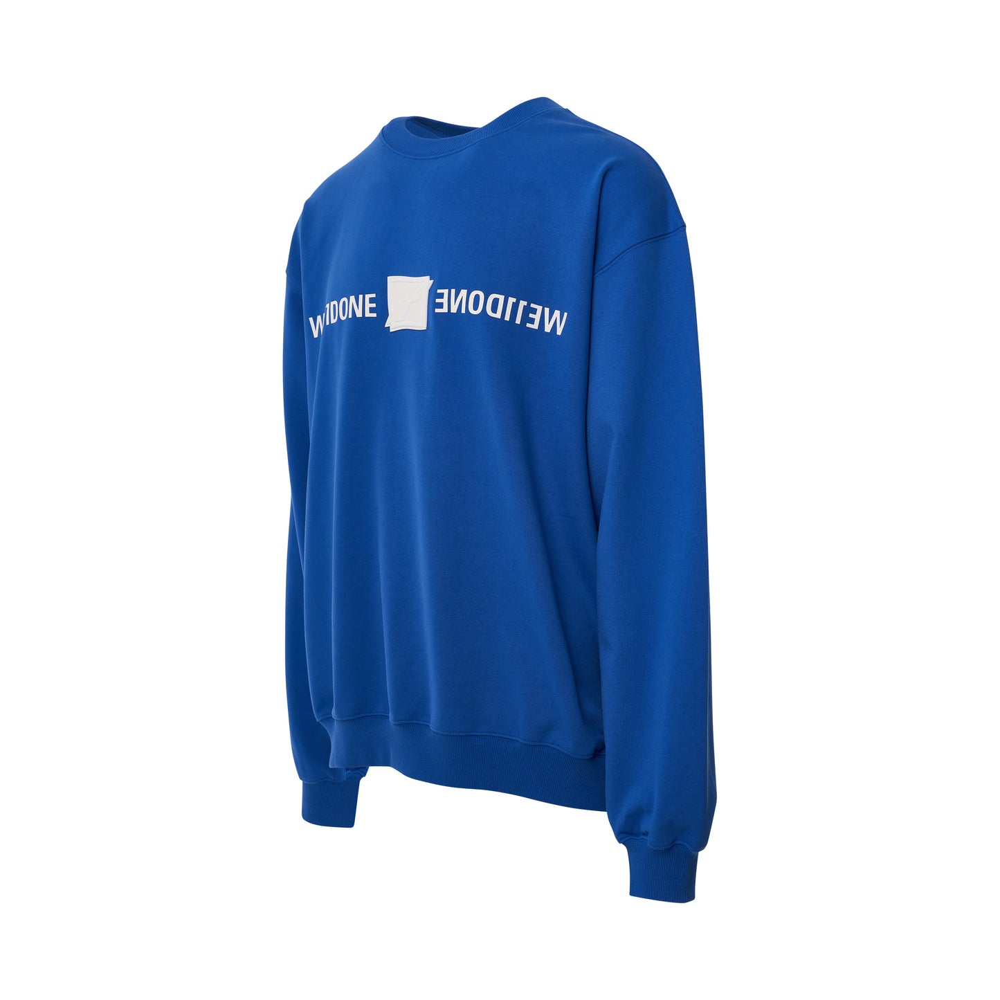 Patched Mirror Logo Sweatshirt in Blue