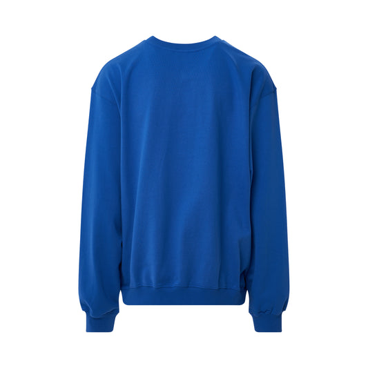 Patched Mirror Logo Sweatshirt in Blue