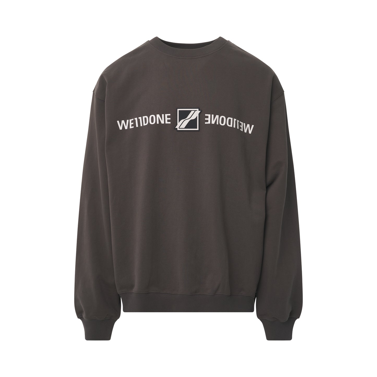 Patched Mirror Logo Sweatshirt in Charcoal