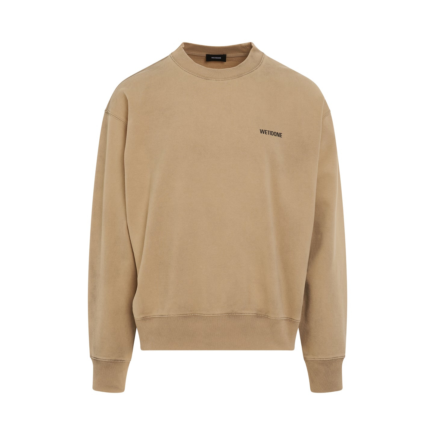 Basic Mini Logo Washed Sweatshirt in Beige