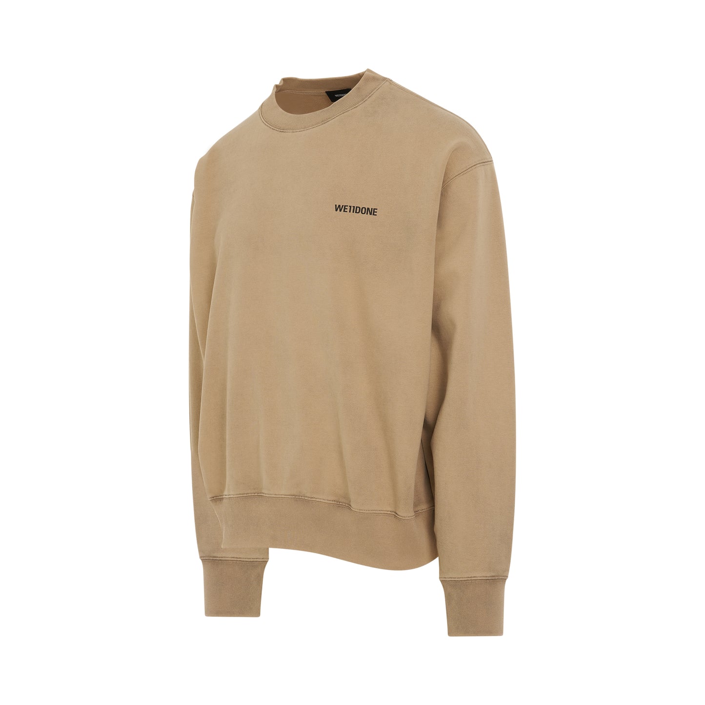 Basic Mini Logo Washed Sweatshirt in Beige