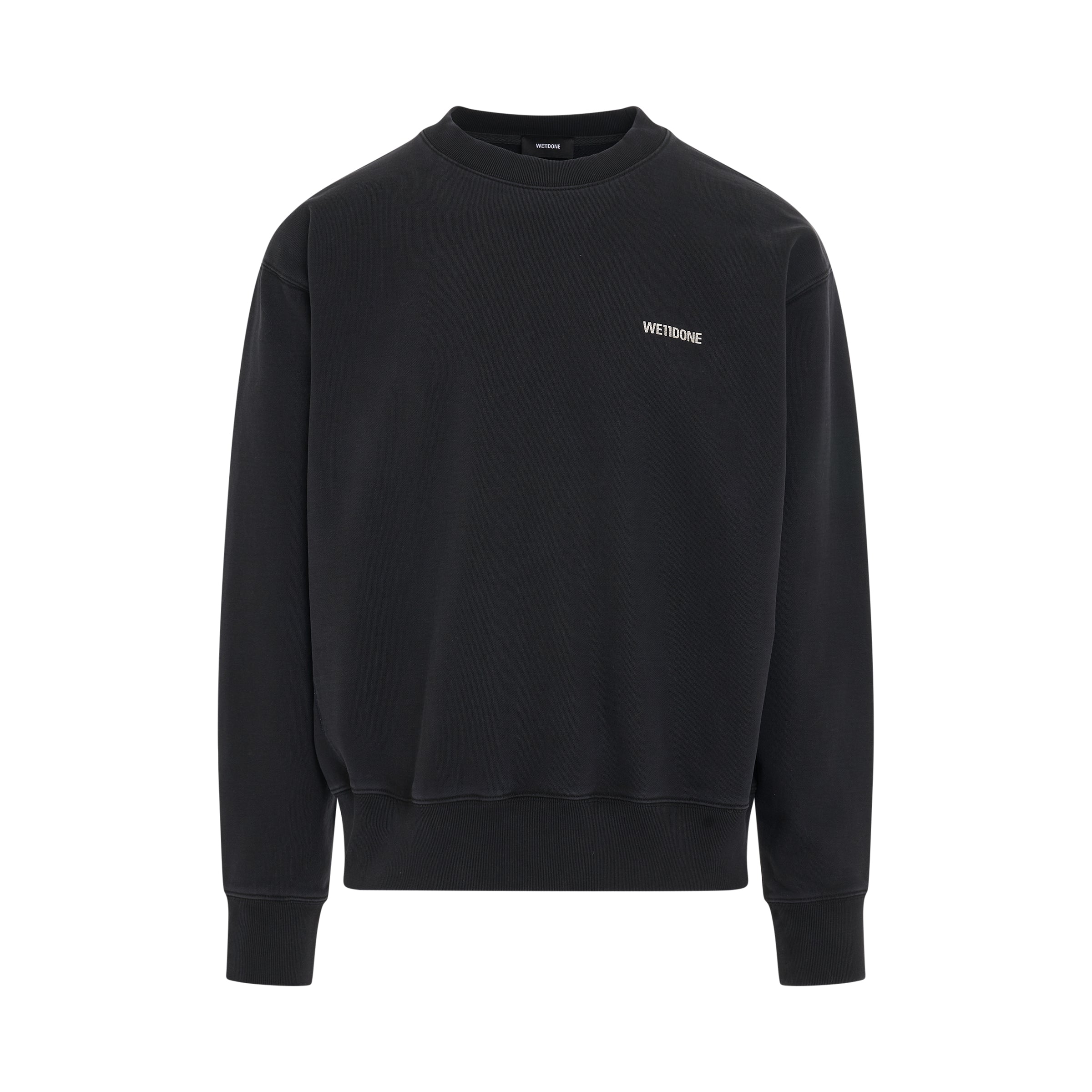 Basic Mini Logo Washed Sweatshirt in Dark Navy