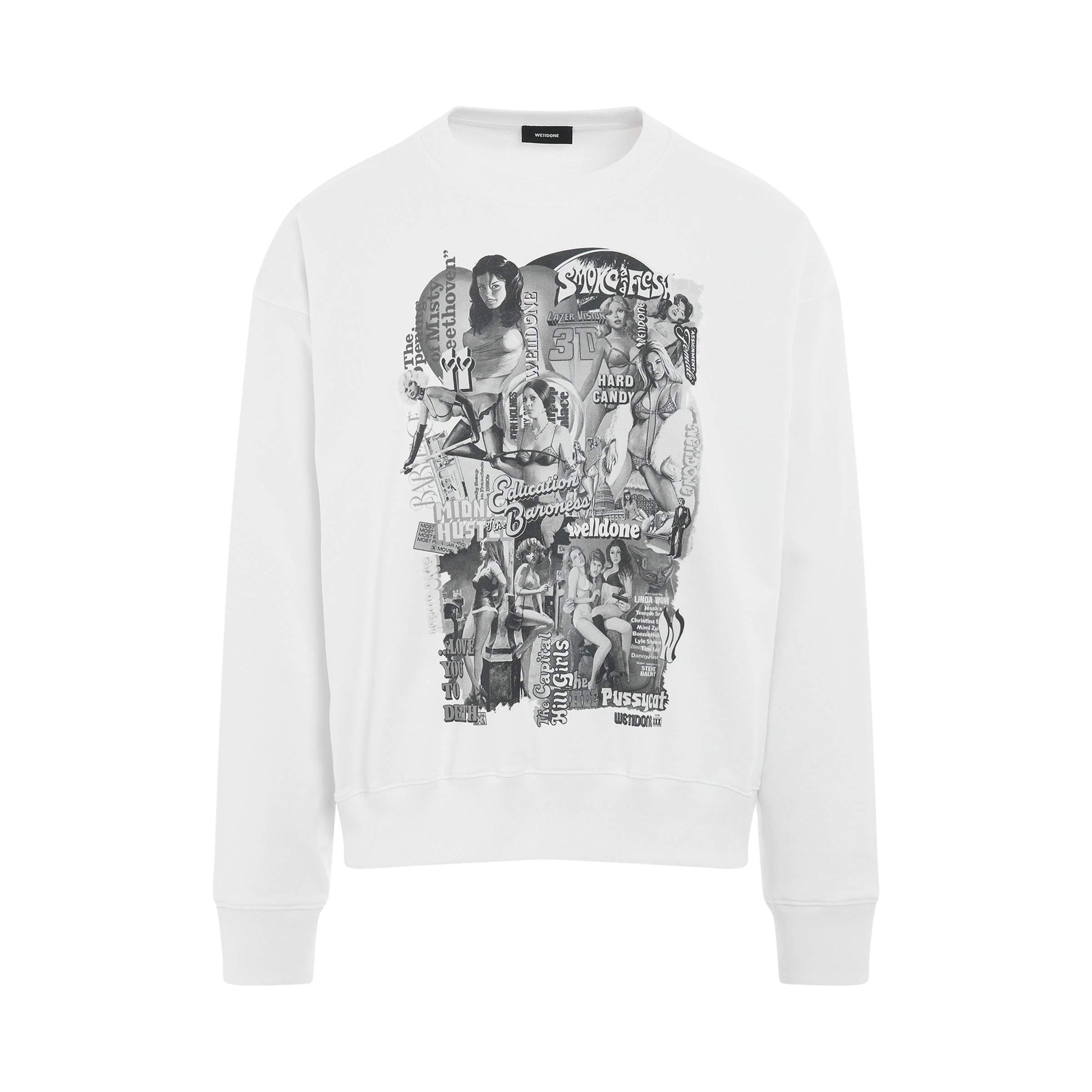 Movie Collage Sweatshirt in White