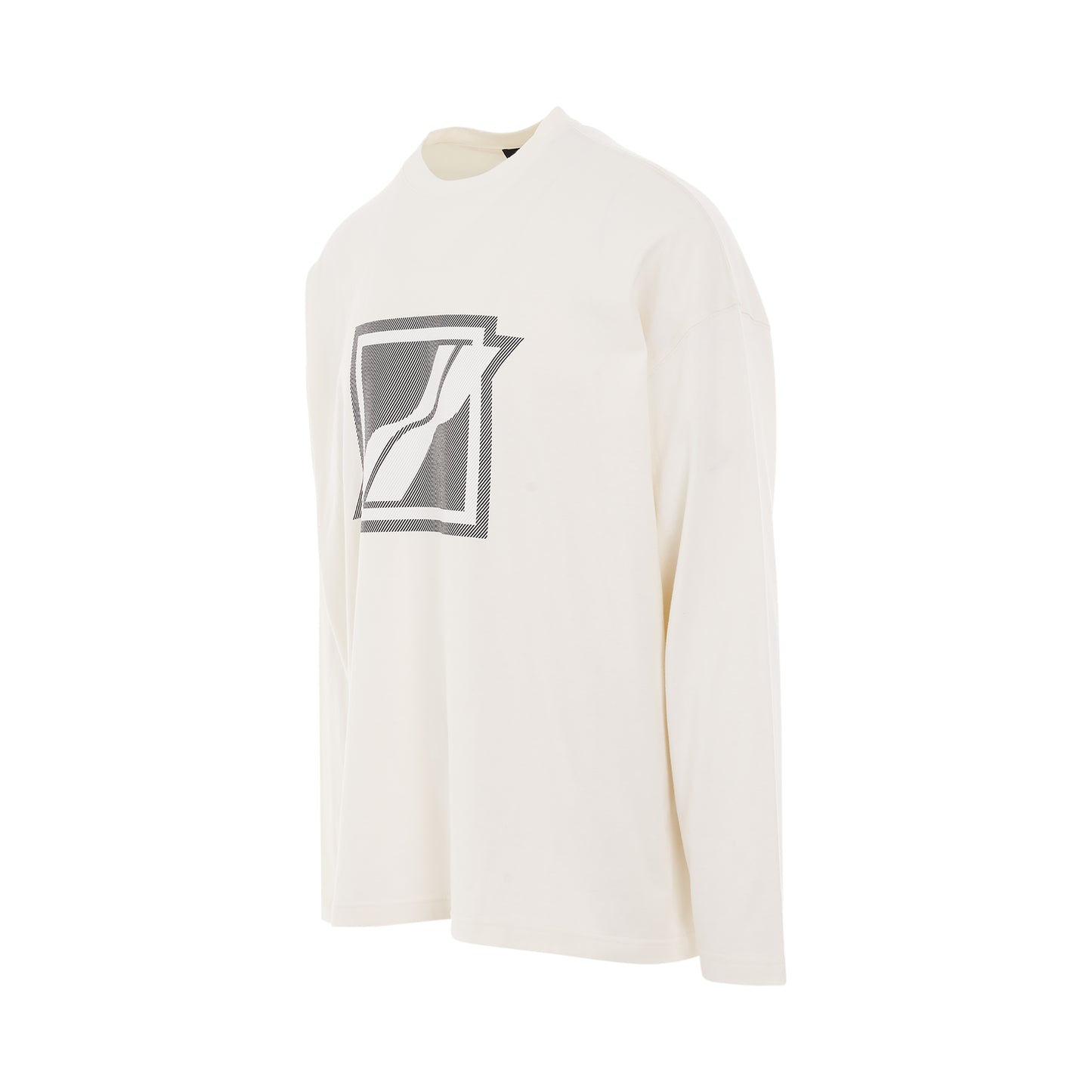 Square Logo Long Sleeve T-Shirt in Ivory