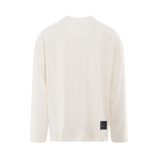 Square Logo Long Sleeve T-Shirt in Ivory