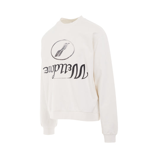 Reversed Logo Sweatshirt in White