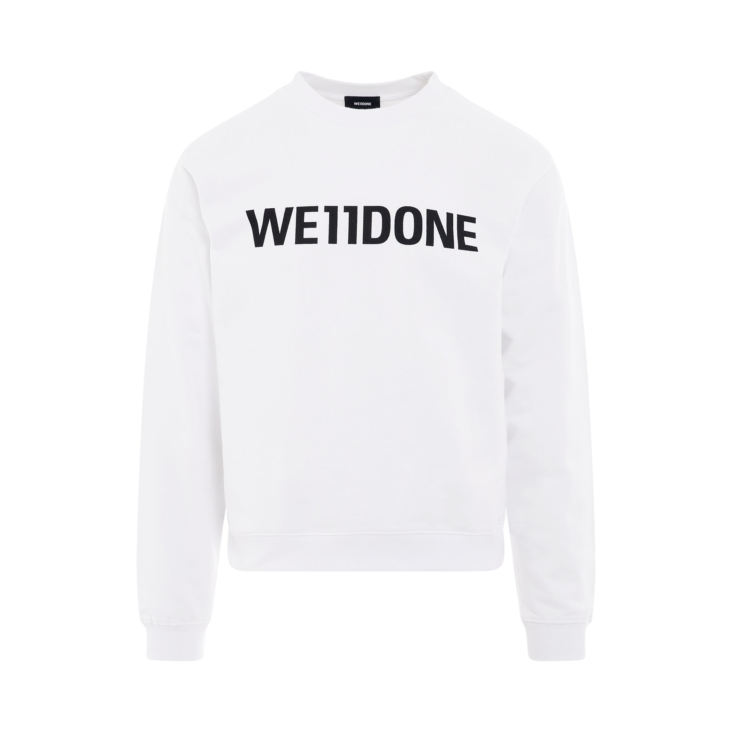 Basic Logo Fitted Sweatshirt in White