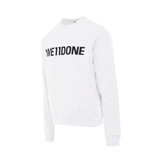 Basic Logo Fitted Sweatshirt in White