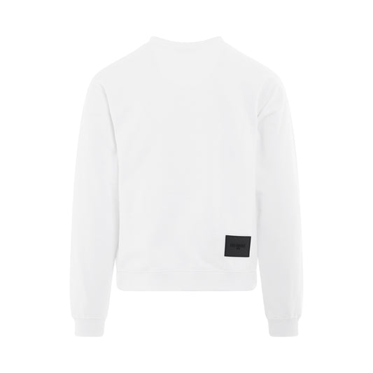 Basic Logo Fitted Sweatshirt in White