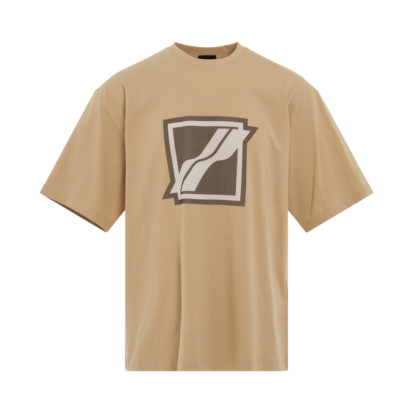 Stripe Big Logo T-Shirt in Beige