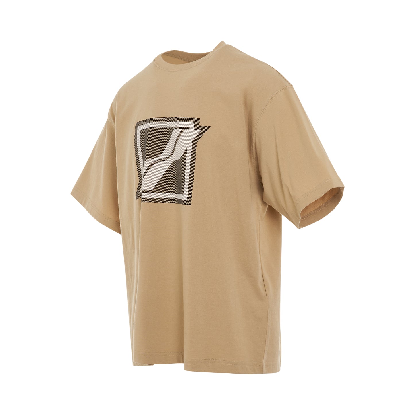 Stripe Big Logo T-Shirt in Beige