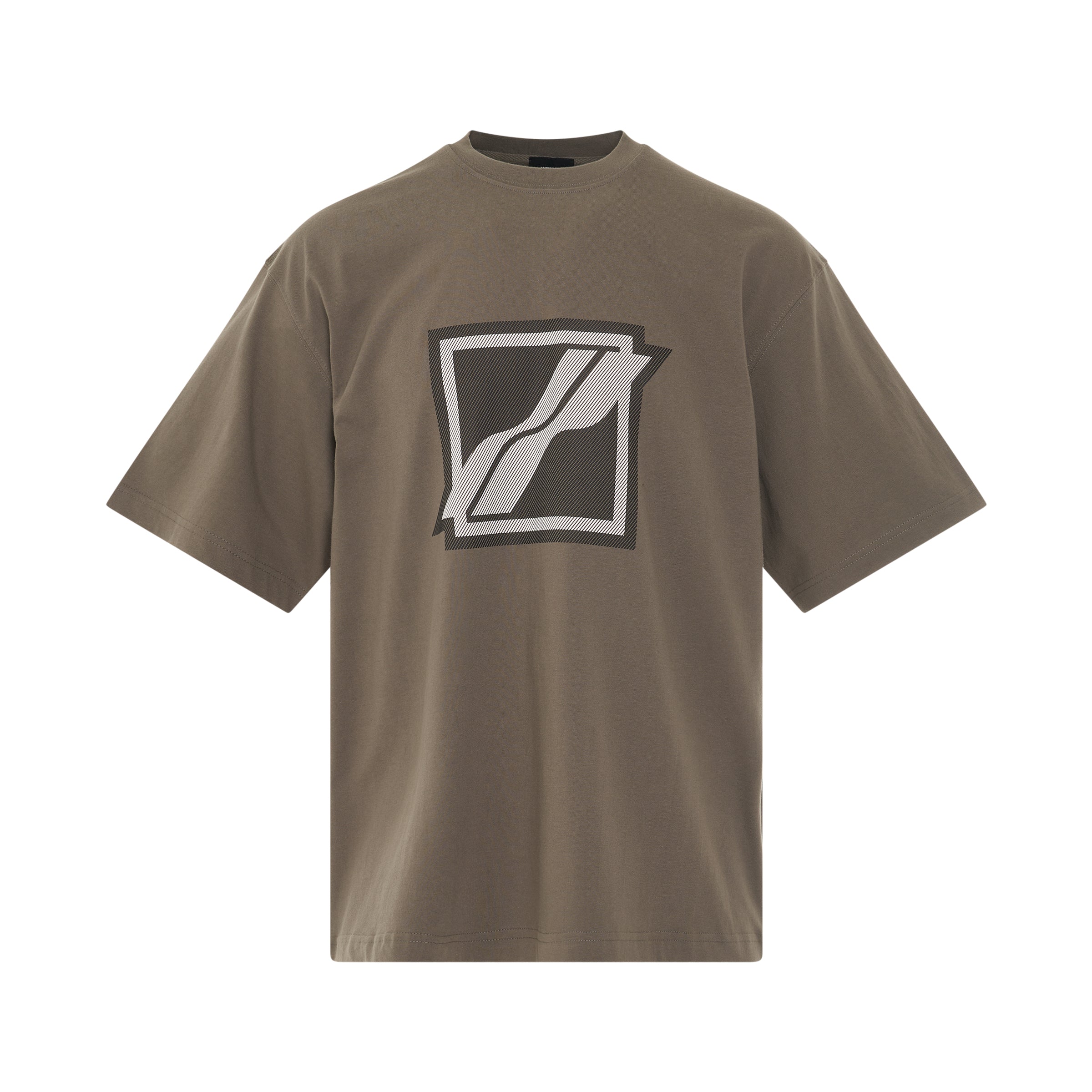 Stripe Big Logo T-Shirt in Khaki