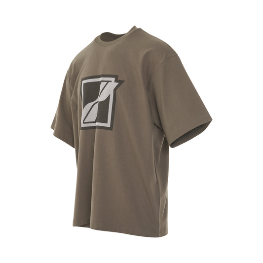 Stripe Big Logo T-Shirt in Khaki