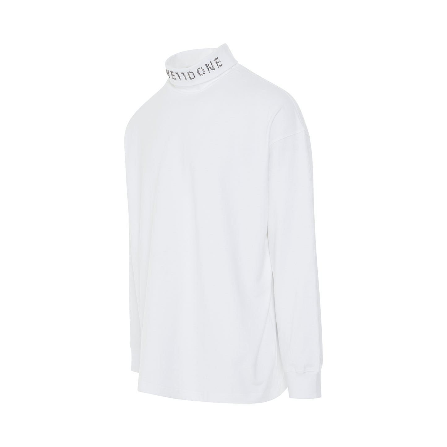 Logo Roll Neck Long Sleeve T-Shirt in White