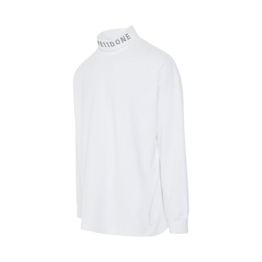 Logo Roll Neck Long Sleeve T-Shirt in White