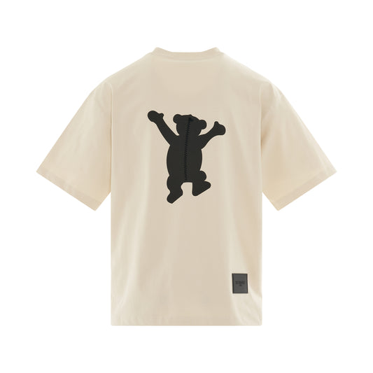 Logo Teddy T-Shirt in Ivory