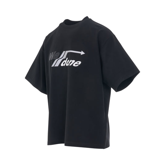 Arrow Welldone Logo Washed T-Shirt in Black