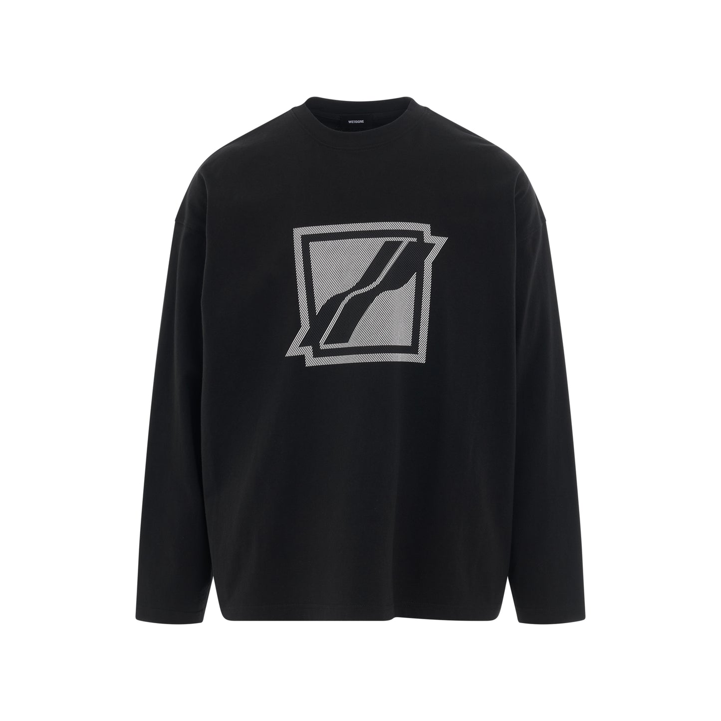 Square Logo Long Sleeve T-Shirt in Black