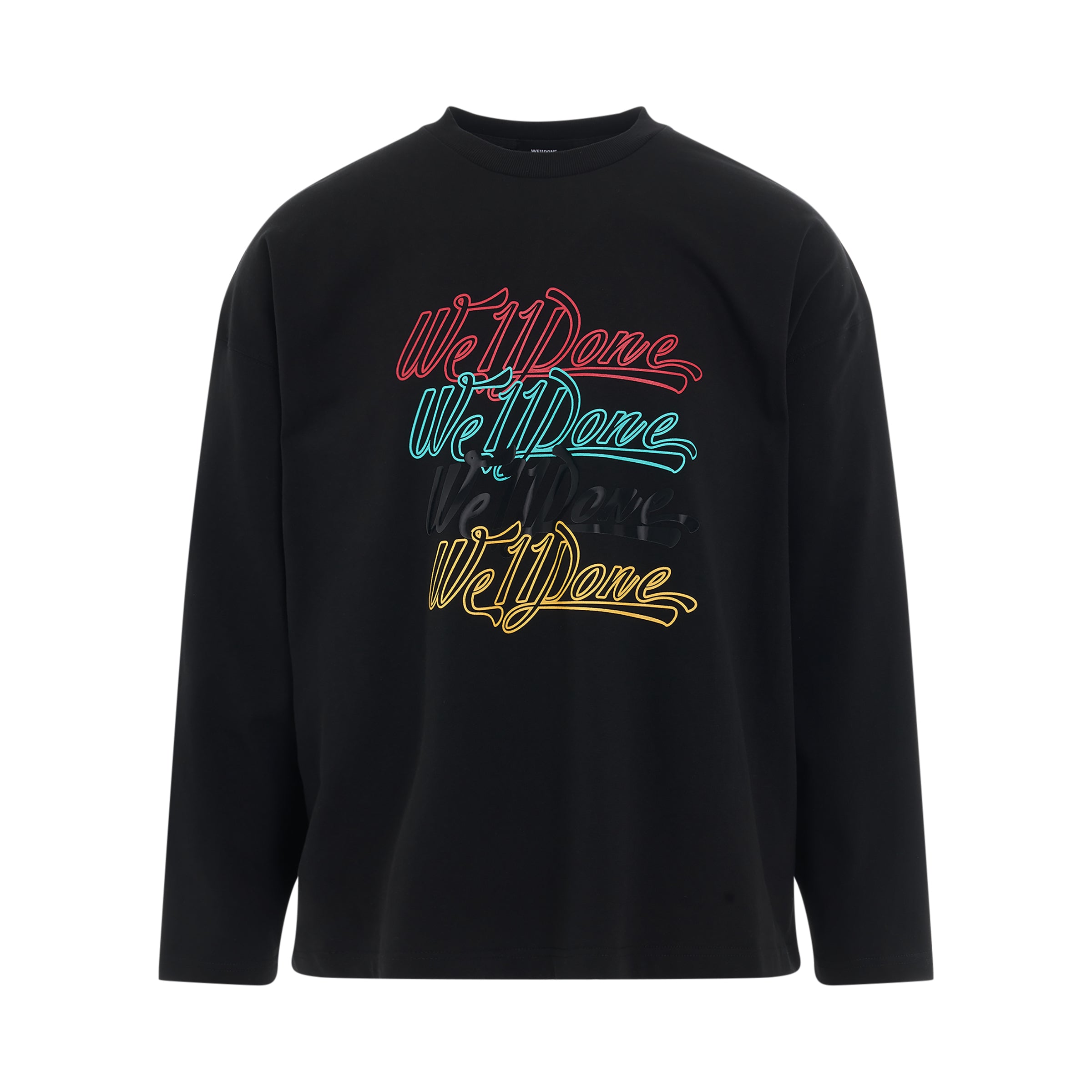 Rainbow Logo Long Sleeve T-Shirt in Black