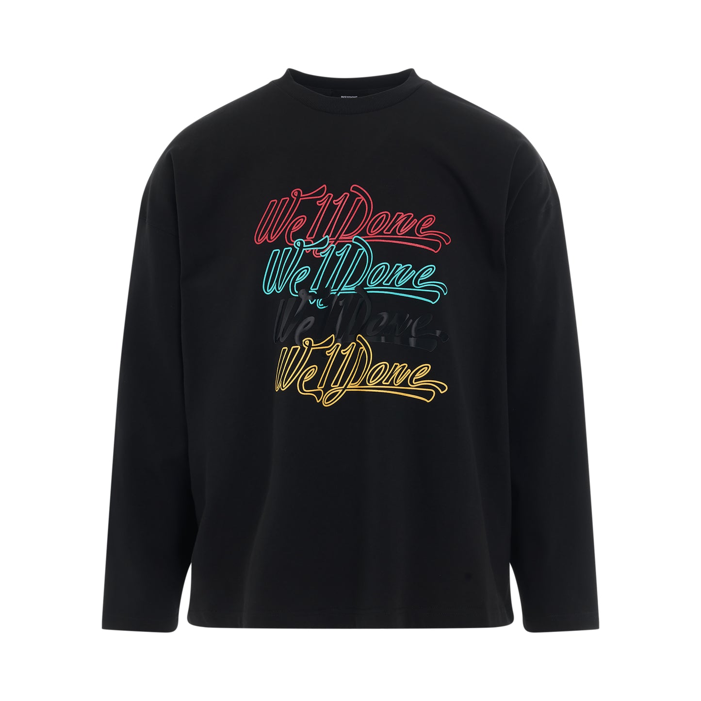 Rainbow Logo Long Sleeve T-Shirt in Black