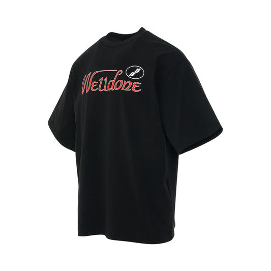 Colourful Cursive Logo T-Shirt in Black