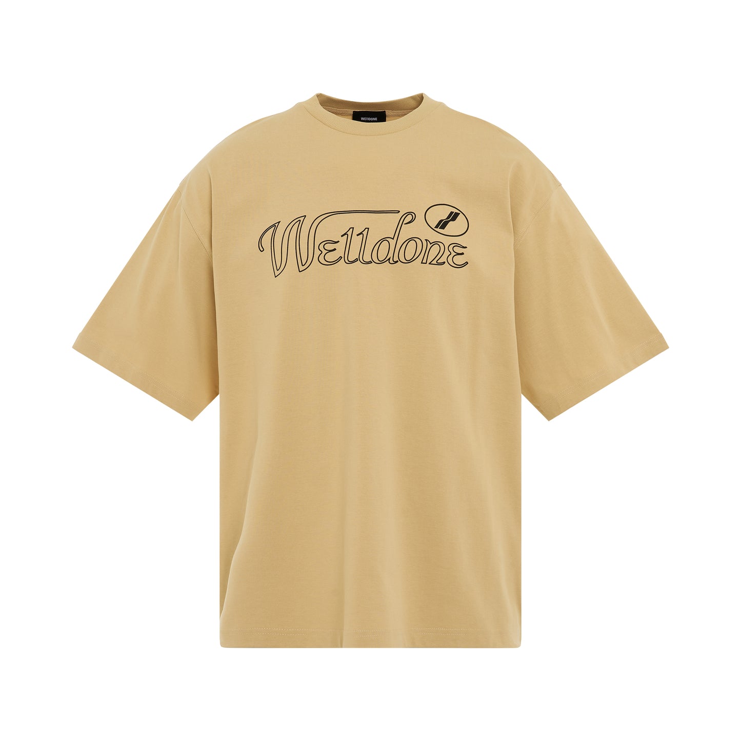 Cursive Symbol Logo Large T-Shirt in Beige