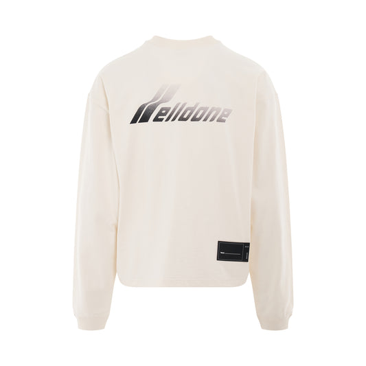 Lettering Symbol Long Sleeve T-Shirt in Ivory