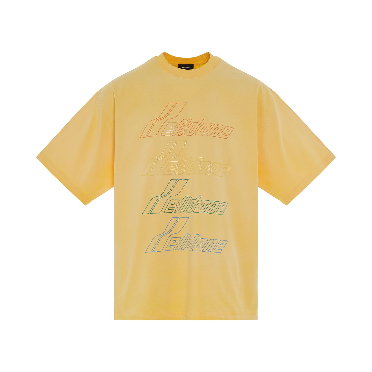 Iridescent Logo Hand-Bleached T-Shirt in Yellow