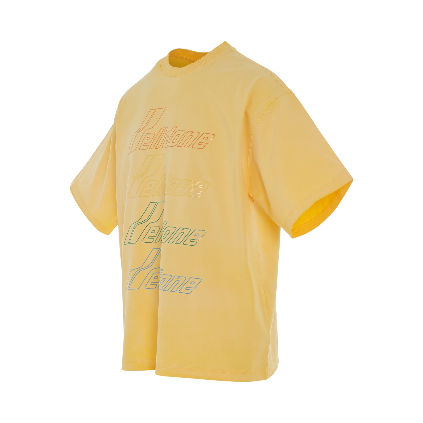 Iridescent Logo Hand-Bleached T-Shirt in Yellow