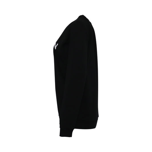 Flocked Logo Sweatshirts in Black/White