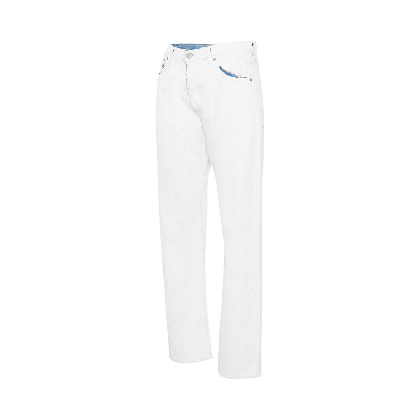 Mid Rise Straight Cut Jeans in White