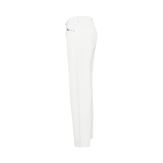 Mid Rise Straight Cut Jeans in White